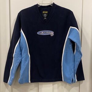 Ski-Doo Women's Navy and Light Blue Sweatshirt